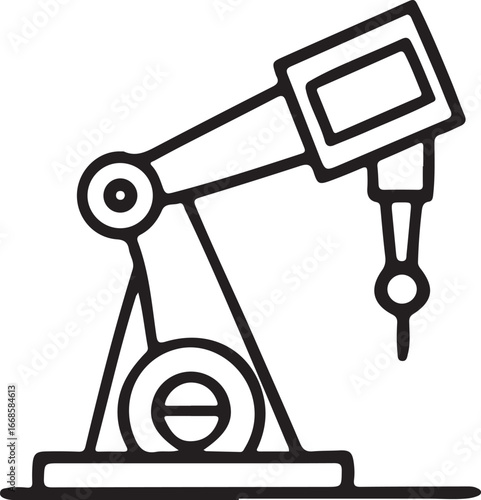 Automation, auto work, robot, robotics line art vector icon