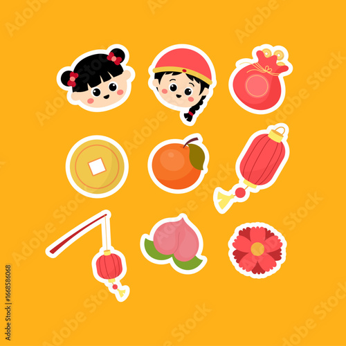 Cute Chinese New Year Illustration Set