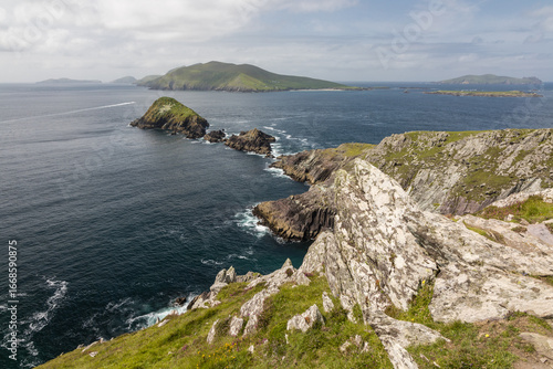 Blasket Islands as seen from Dingle peninsula near Coumeenoole Beach, Ireland