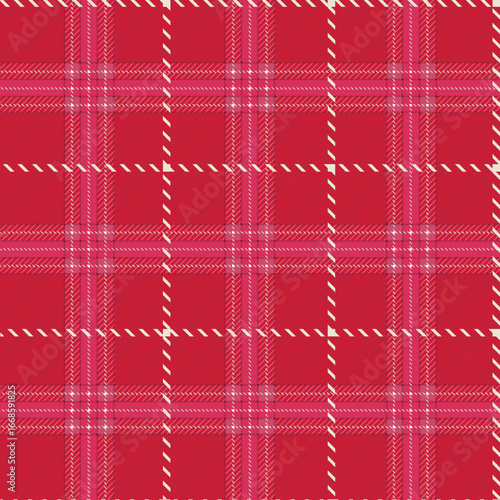 Red and white tartan plaid checkered seamless pattern