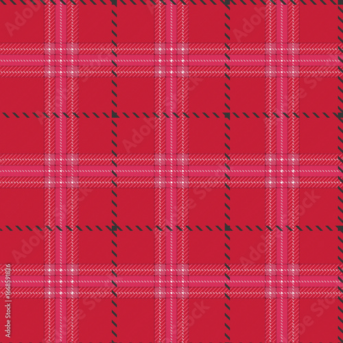 Red and black tartan plaid checkered seamless pattern