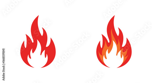 Two red and orange flame icons on a white background