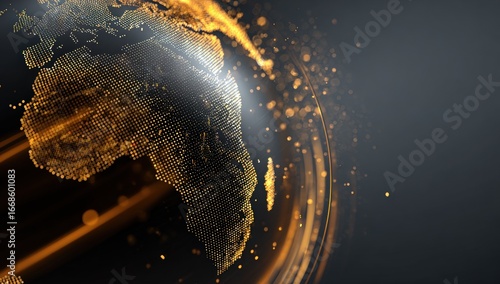 A digital globe, detailed and abstract
