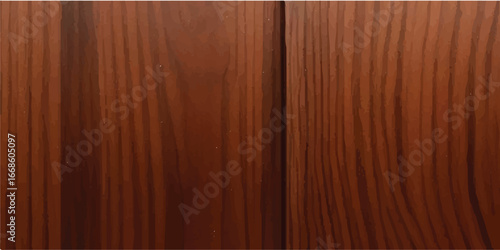 Polished Glossy Brown Wooden Background – High Gloss Surface Texture with Retro Classic Wooden Plank Design and Natural Grain Finish