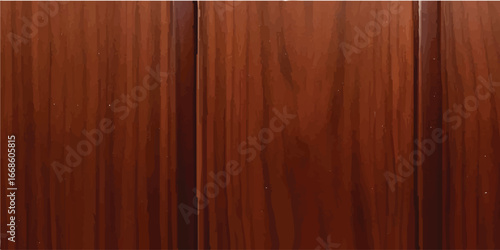 Close-Up of Polished High Gloss Brown Wood Surface – Elegant Wooden Texture with Reflective Finish and Natural Retro Grain for Backgrounds and Tables
