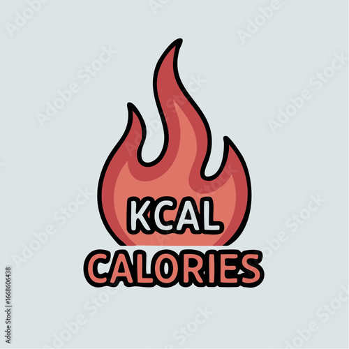 blazing flame kcal icon for calories count in nutrition details