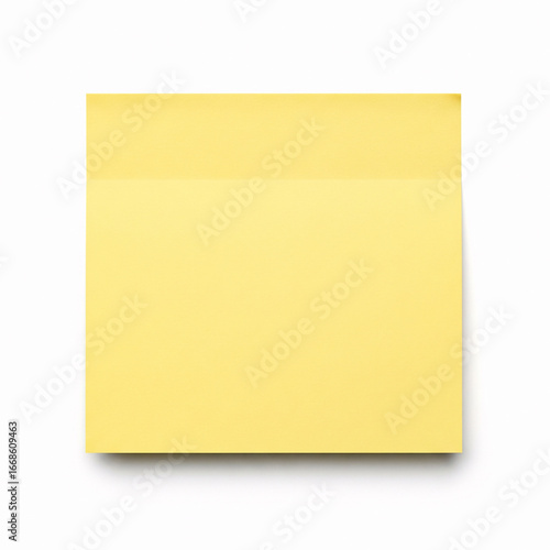 Yellow sticky note isolated on a white background. 3d illustration.