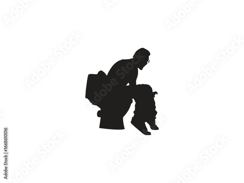 A person in silhouette sitting on a toilet, contemplating thoughts, is a relatable daily life moment.