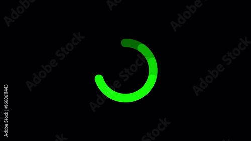 

Loading circle animation, Animation spinning load icon with alpha layer transparent background, waiting for download.