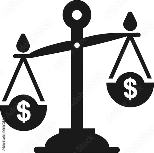 Balancing the Scales of Commerce: An emblem representing the delicate equilibrium of financial resources and economic values, symbolizing fair trade, wealth management, and fiscal balance.