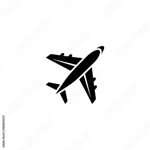 Single Line Art Airplane Flying – Minimal Outline Travel and Tourism Icon, Flight, Vacation and Journey Vector Illustration
