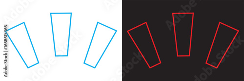 Teardrop outline vector design. Minimalist illustration featuring three teardrop outlines mirrored in negative space, ideal for abstract design and backgrounds. vector illustration