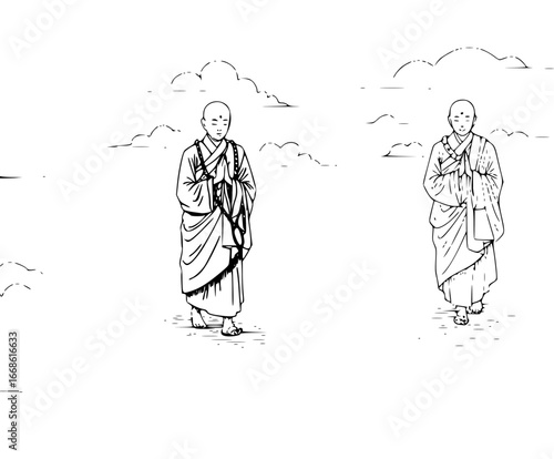 Monks on a Spiritual Journey
