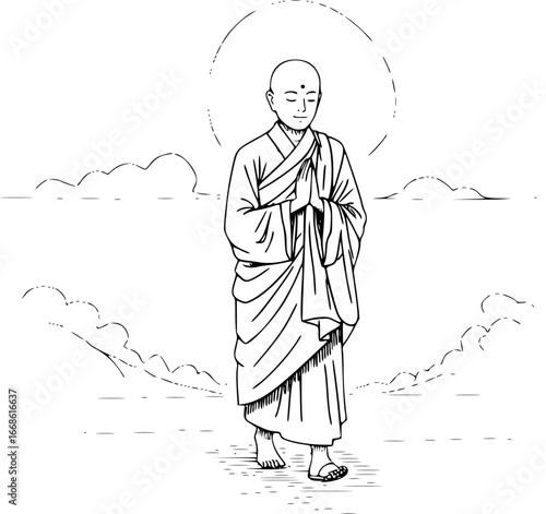 Monks on a Spiritual Journey
