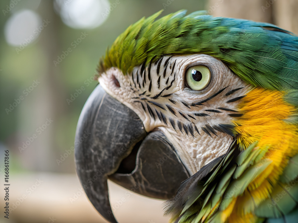 Fototapeta premium Parrot Eye Close-Up – Exotic Bird Photography Detail