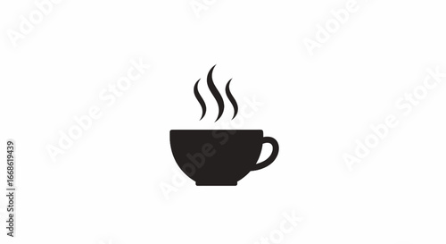 Simple Icon of a Steaming Cup of Coffee or Tea, Perfect for Designs and Websites