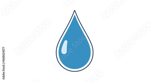 Simple and Clean Illustration of a Single Water Drop on White Background Purity and Freshness