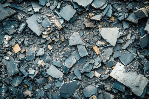 Wallpaper Mural Fragmented asphalt pieces cover the ground at a construction site, showcasing signs of wear and recent activity during daylight Torontodigital.ca