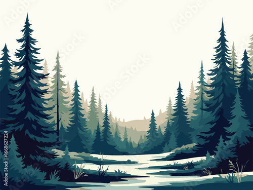 Forest Clearing with Distant Trees