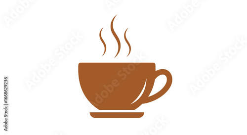 Steaming Coffee Cup A Simple Brown Silhouette