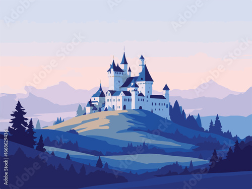 Medieval Fairytale Fantasy Castle Landscape