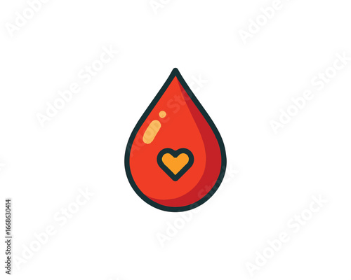 Blood drop flat vector icon illustration for medical healthcare related design element