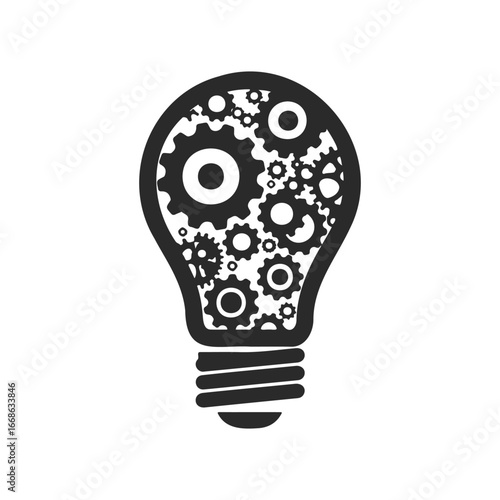 Light bulb with gears symbolizing innovation and creativity