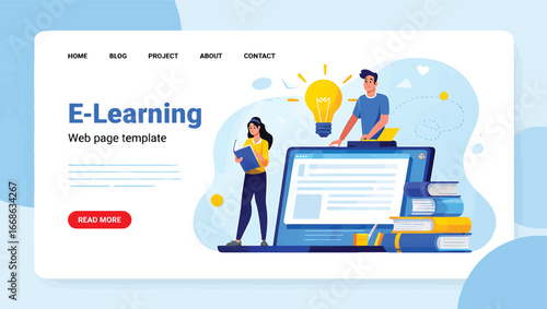Engaging E-Learning Web Page Template for Digital Education Platform