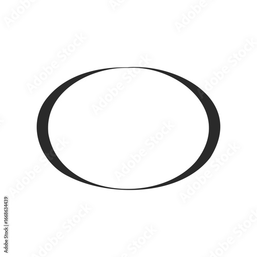Simple minimalist black and white circle design with thick border