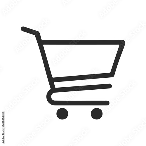 Minimalist shopping cart icon vector design on white background