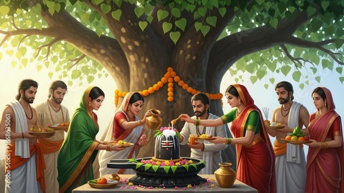 Varaha Jayanti  Hartalika Teej  Ganesh Chaturthi  Samvatsari Balarama Jayanti A Celebration of Hindu Festivals  Digital Painting