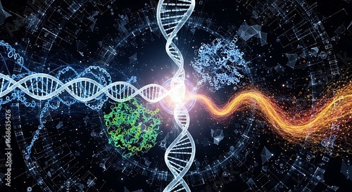 Multi omics integration with DNA helix proteins molecular structures and systems biology biotechnology research
