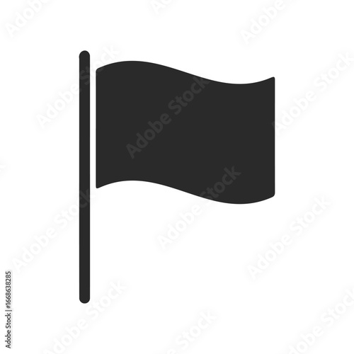 Simple black flag icon on white background