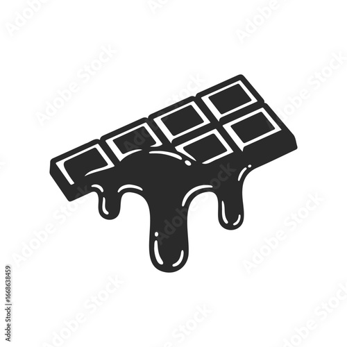 Melting chocolate bar with delicious dripping design