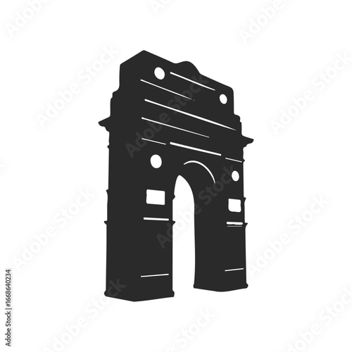 Silhouette of india's iconic india gate monument