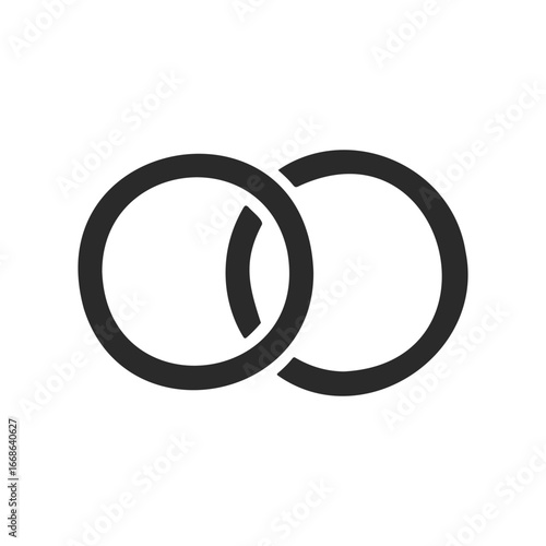 Minimalist abstract black monochrome overlapping circles design