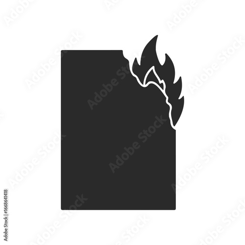 Document icon with burning flame symbolizing data loss or deletion