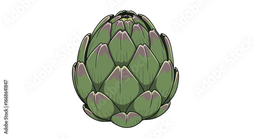 Detailed Artichoke Illustration for Culinary and Botanical Themes.