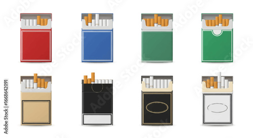 Collection of Colorful Cigarette Packs