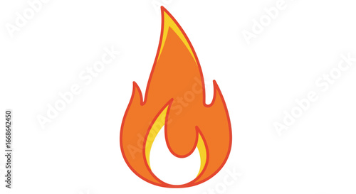 Stylized Flame Icon Illustration.
