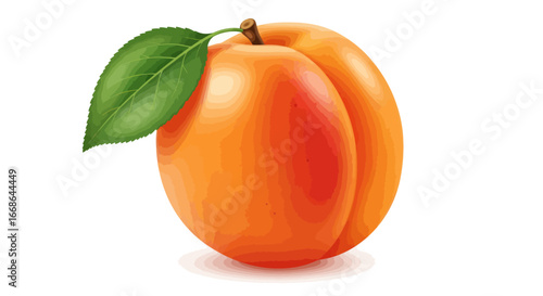 Vibrant Apricot with Leaf: A Fresh and Juicy Summer Fruit.
