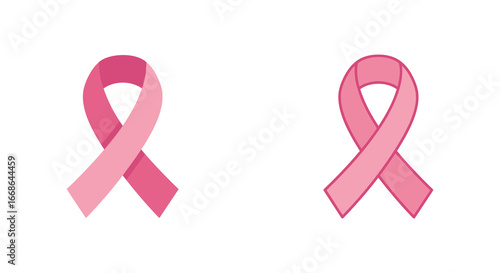 Pink ribbons for breast cancer awareness and support