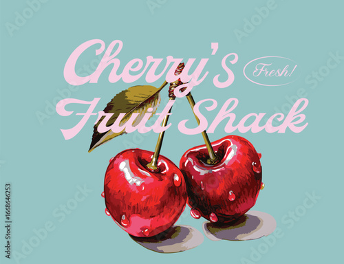 Fruit juicy tropical cherry lemon papaya trendy summer cute  Hawaii Vacay Mode Vacation Holiday t-shirt design Slogan Logo Graphic Vector clothing girly summer illustration vintage