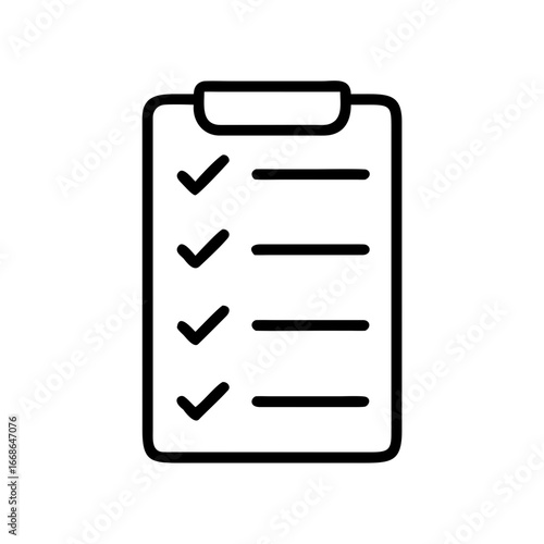 A clipboard with check marks and lines indicating items completed on a task list or survey form itemized list