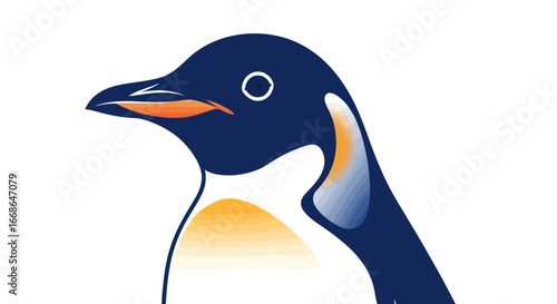 Close-up Illustration of a Penguin.