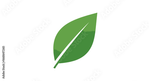 Vibrant green leaf illustration, symbolizing growth, nature, and eco-friendliness on a clean background