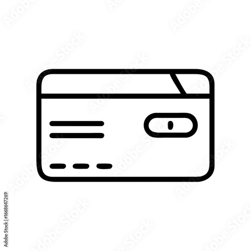 Illustration of a rectangular card with rounded corners and a few horizontal lines on it design vector