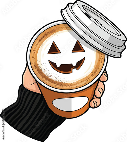 Top Down View of Halloween Cafe Beverage Design