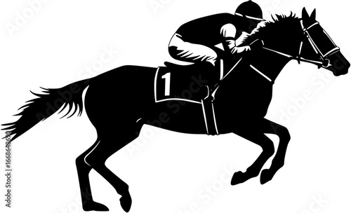 Dynamic Horse Racing Silhouette Art
