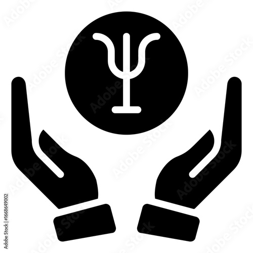 Support Groups Glyph Black Silhouette Icon Design Vector - Peer and professional support groups addressing specific mental health challenges and recovery